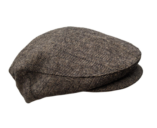 Wool Flat Cap - Tweed Brown